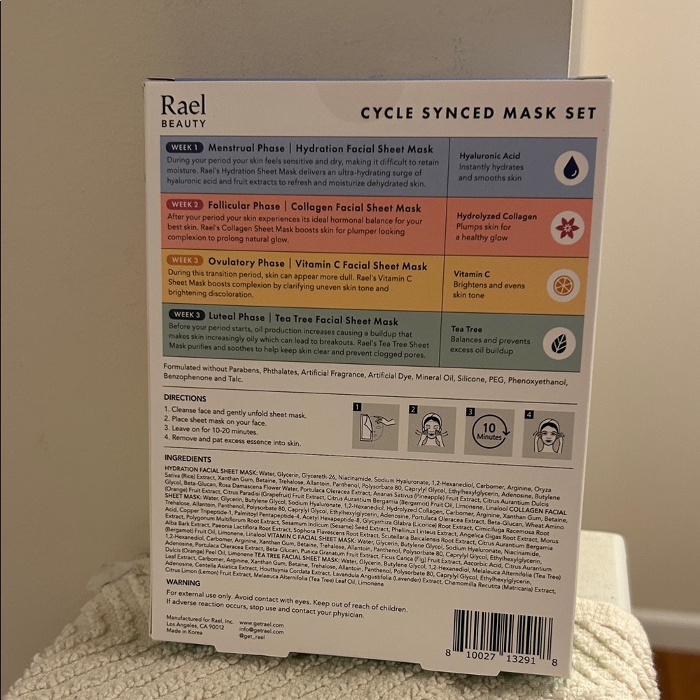 Rael Beauty Cycle Synced Mask Set Hydration Collagen Vitamin C & Tea Tree - Picture 2 of 5